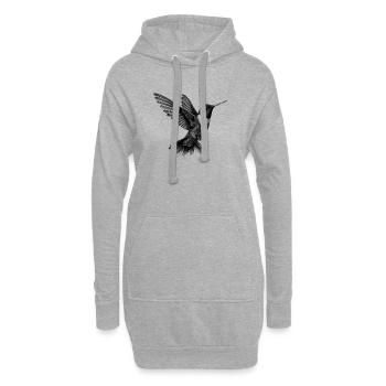 Kolibri | Hummingbird - Hoodie-Kleid - Grau meliert - Vorne