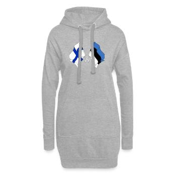 Finnland-Flagge, Estland-Flagge - Hoodie-Kleid - Grau meliert - Vorne
