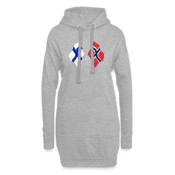 Flagge Finnland, Flagge Norwegen - Hoodie-Kleid - Grau meliert - Vorne