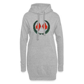 Drapeaux Chine en couronne de laurier - Sweat-shirt à capuche long Femme - gris chiné - Devant