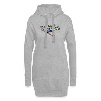 Wintersport Eishockey Snowboard Schifahrer Eis - Hoodie-Kleid - Grau meliert - Vorne