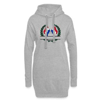 Drapeaux, bannière, couronne de laurier, Paraguay - Sweat-shirt à capuche long Femme - gris chiné - Devant
