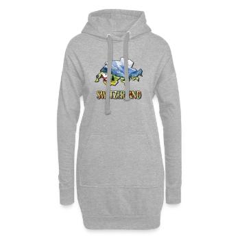 Aquarell Landkarte Schweiz - Hoodie-Kleid - Grau meliert - Vorne