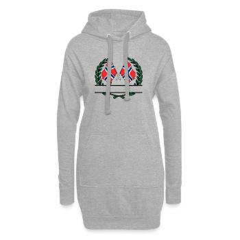 Drapeaux Norvège couronne de laurier bannière - Sweat-shirt à capuche long Femme - gris chiné - Devant