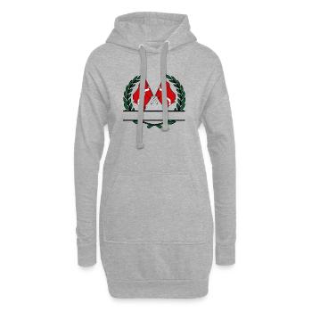 Drapeaux Lettonie couronne de laurier bannière - Sweat-shirt à capuche long Femme - gris chiné - Devant