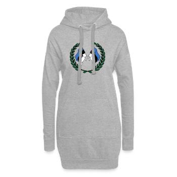 Flaggen Estland im Lorbeerkranz - Hoodie-Kleid - Grau meliert - Vorne
