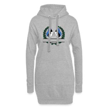 Drapeaux Estonie couronne de laurier bannière - Sweat-shirt à capuche long Femme - gris chiné - Devant