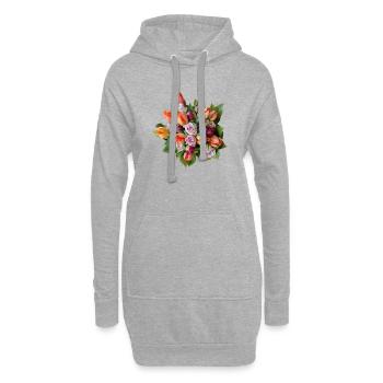 Bouquet de fleurs – Rêves pastel - Sweat-shirt à capuche long Femme - gris chiné - Devant