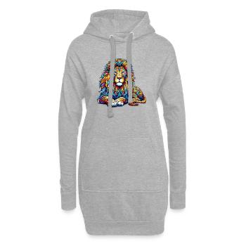 Löwe - Hoodie-Kleid - Grau meliert - Vorne