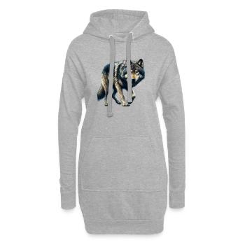Loup - Sweat-shirt à capuche long Femme - gris chiné - Devant