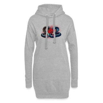 motif serpent Cobra dynamique et coloré - Sweat-shirt à capuche long Femme - gris chiné - Devant