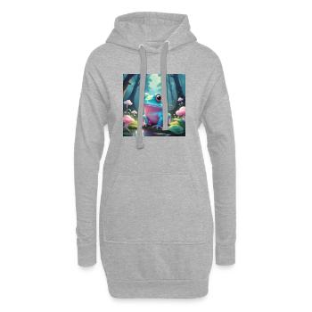 Grenouille dans la forêt de conte de fées - Sweat-shirt à capuche long Femme - gris chiné - Devant