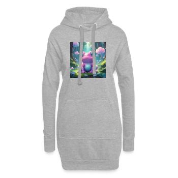 Grenouille dans la forêt enchantée - Sweat-shirt à capuche long Femme - gris chiné - Devant