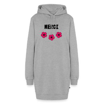 MERCI. MAÎTRESSE. MAÎTRE. MERCI MAÎTRESSE - Sweat-shirt à capuche long Femme - gris chiné - Devant
