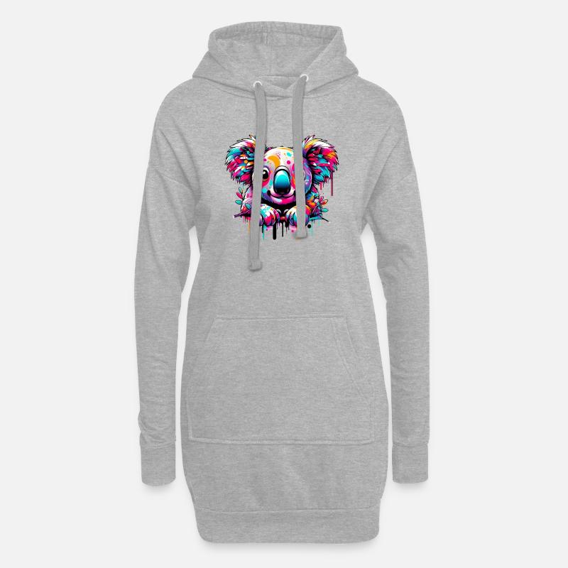Koala - Sweat-shirt à capuche long Femme - gris chiné