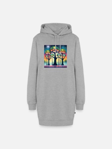  Bäume - Hoodie-Kleid - Grau meliert