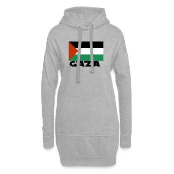 palestine1234 - Sweat-shirt à capuche long Femme - gris chiné - Devant