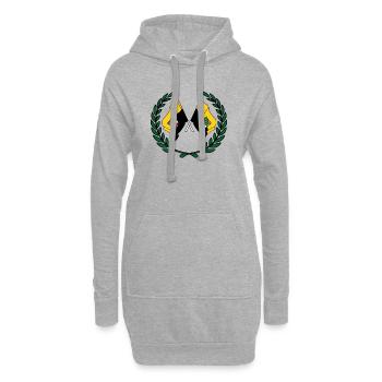 Drapeaux saxe-anhalt couronne de laurier - Sweat-shirt à capuche long Femme - gris chiné - Devant