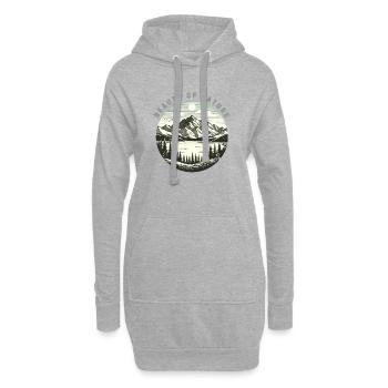 Berge Jahrgang - Hoodie-Kleid - Grau meliert - Vorne