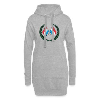 Drapeaux du Luxembourg en couronne de laurier - Sweat-shirt à capuche long Femme - gris chiné - Devant