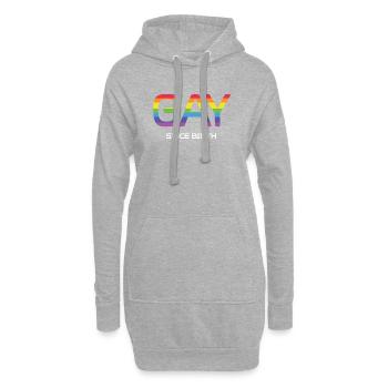 Mois de la fierté LGBT - Gay depuis la naissance - Sweat-shirt à capuche long Femme - gris chiné - Devant