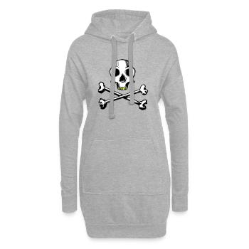 Skull and Bones 3c - Hoodie-Kleid - Grau meliert - Vorne