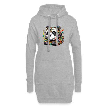Panda - Sweat-shirt à capuche long Femme - gris chiné - Devant