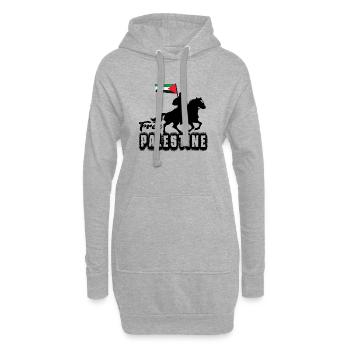 Freies Palästina - Hoodie-Kleid - Grau meliert - Vorne