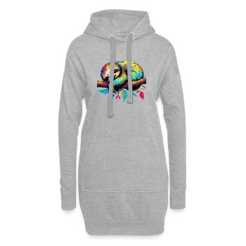 Paresse - Sweat-shirt à capuche long Femme - gris chiné - Devant