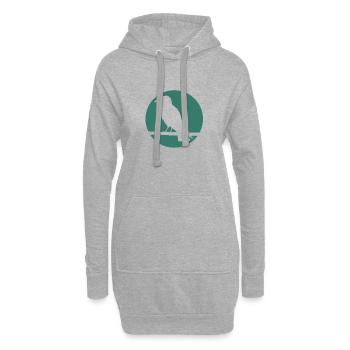 Corbeau sur une branche - Sweat-shirt à capuche long Femme - gris chiné - Devant