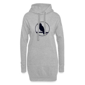 Corbeau sur une branche - Sweat-shirt à capuche long Femme - gris chiné - Devant