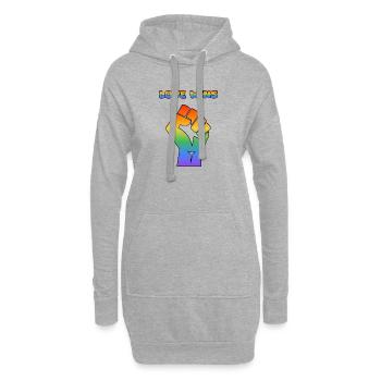 Liebe siegt Pride-Faust Regenbogen - Hoodie-Kleid - Grau meliert - Vorne