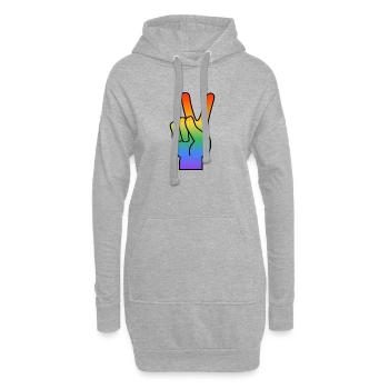 Signe de paix arc-en-ciel - Sweat-shirt à capuche long Femme - gris chiné - Devant