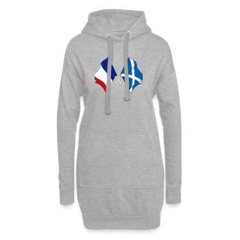 Drapeau France, Écosse - Sweat-shirt à capuche long Femme - gris chiné - Devant