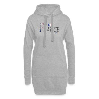 Drapeau France une apparence patriotique élégante - Sweat-shirt à capuche long Femme - gris chiné - Devant