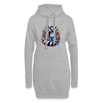 Lémurien - Sweat-shirt à capuche long Femme - gris chiné - Devant