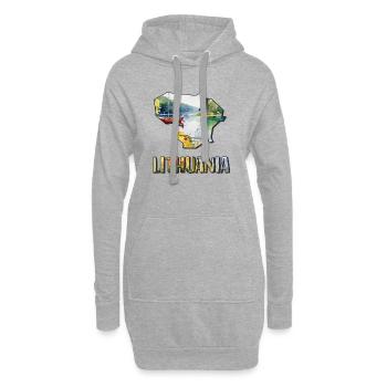 Aquarell Landkarte Litauen - Hoodie-Kleid - Grau meliert - Vorne