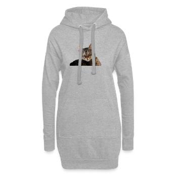 Chaton Chaton - Sweat-shirt à capuche long Femme - gris chiné - Devant