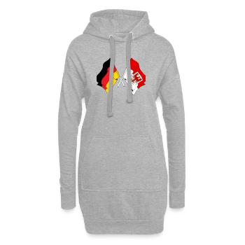 Flagge Deutschland, Brandenburg gekreuzt - Hoodie-Kleid - Grau meliert - Vorne