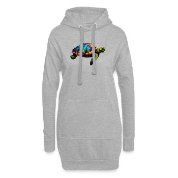 Tortue - Sweat-shirt à capuche long Femme - gris chiné - Devant