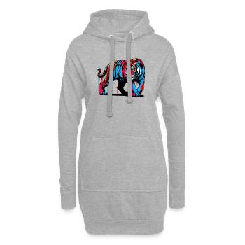 Tigre - Sweat-shirt à capuche long Femme - gris chiné - Devant