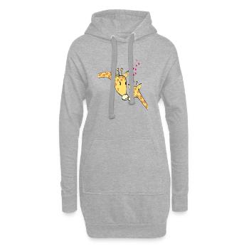 Giraffen in Love - Hoodie-Kleid - Grau meliert - Vorne