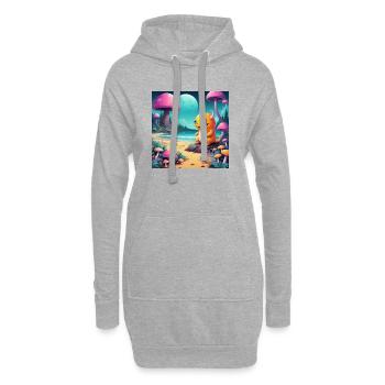 Petit monstre sur la plage de conte de fées - Sweat-shirt à capuche long Femme - gris chiné - Devant