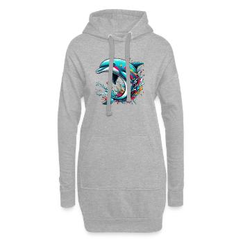 Delfin - Hoodie-Kleid - Grau meliert - Vorne