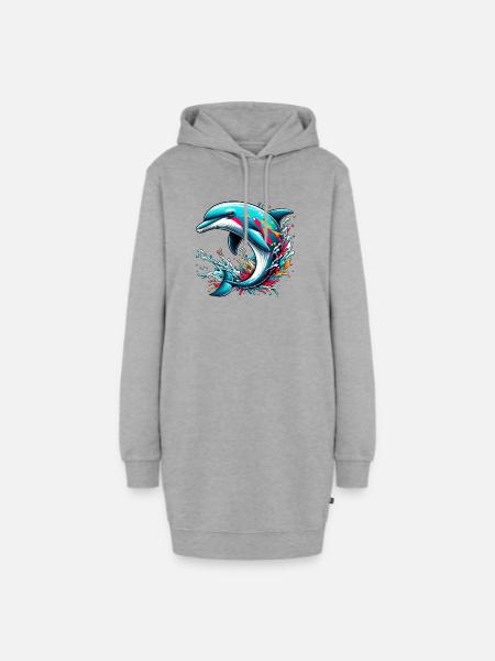 Delfin - Hoodie-Kleid - Grau meliert