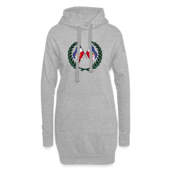 Drapeaux Couronne de laurier Schleswig Holstein - Sweat-shirt à capuche long Femme - gris chiné - Devant