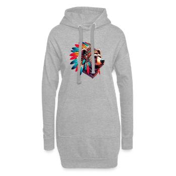 Ours amérindien Ours roux d’Amérique - Sweat-shirt à capuche long Femme - gris chiné - Devant