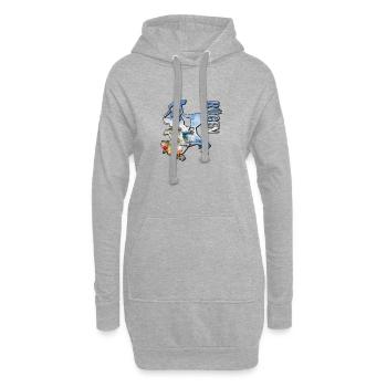Aquarell Landkarte Rügen - Hoodie-Kleid - Grau meliert - Vorne