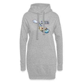 Aquarell Landkarte Malta - Hoodie-Kleid - Grau meliert - Vorne