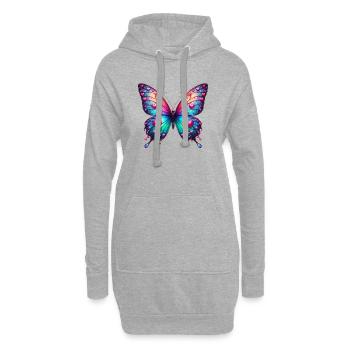 Schmetterling Herz Herzen Herzen Herz - Hoodie-Kleid - Grau meliert - Vorne
